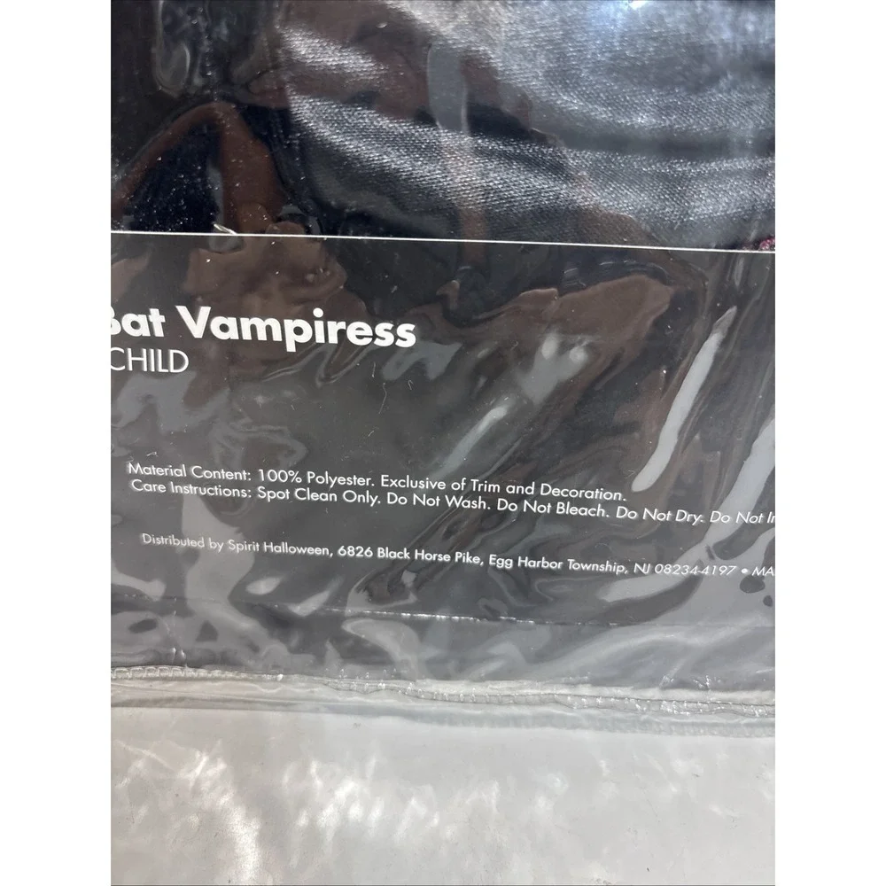 New Girls Bat Vampiress Black & Red Costume Dress Size Large 12-14 SPIRIT